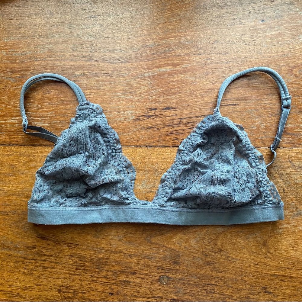 Grey Lace Bralette by Anemone